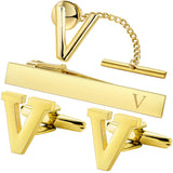 Set Broche Pinces Cravate Boutons Manchette Or - Monogramme Personnalisé – Accessoires | lasanderss.store