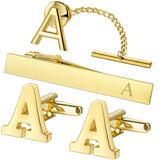 Set Broche Pinces Cravate Boutons Manchette Or - Monogramme Personnalisé – Accessoires | lasanderss.store