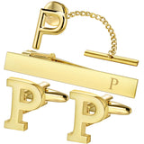 Set Broche Pinces Cravate Boutons Manchette Or - Monogramme Personnalisé – Accessoires | lasanderss.store