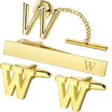 Set Broche Pinces Cravate Boutons Manchette Or - Monogramme Personnalisé – Accessoires | lasanderss.store
