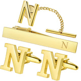 Set Broche Pinces Cravate Boutons Manchette Or - Monogramme Personnalisé – Accessoires | lasanderss.store