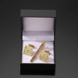 Set Manchette Pinces Cravate Or Motif Rose - Cuivre Romantique Homme – Accessoires | lasanderss.store