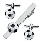 Set Pince Cravate Boutons Manchette Football - Cuivre Noir Blanc – Accessoires | lasanderss.store
