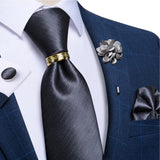 Ensemble Cravate boutons Anneau et broche