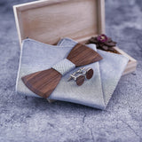 Ensemble nœud papillon en bois