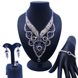 lasanderss.store Model-3 Ensemble de Collier-Boucles d’oreilles Bague Bracelet pour femme