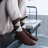 Chaussettes Compression à carreaux en coton 5pcs