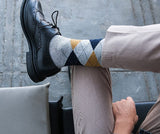 Chaussettes Compression à carreaux en coton