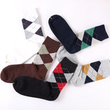 Chaussettes Compression à carreaux en coton 5pcs