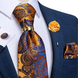 Ensemble Cravate boutons Anneau et broche