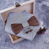 Ensemble nœud papillon en bois