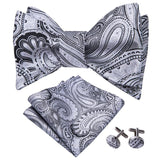 Boutons de manchette nœud papillon et pochette en soie pour hommes – | lasanderss.store