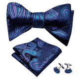 Boutons de manchette nœud papillon et pochette en soie pour hommes – | lasanderss.store