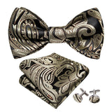 Boutons de manchette nœud papillon et pochette en soie pour hommes – | lasanderss.store