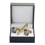 Boutons Manchette Pince Cravate Or - Ensemble Élégant Homme – boutons de manchette | lasanderss.store