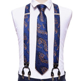 Bretelles à 6 Clip et Cravate en soie boutons de manchette pour hommes – | lasanderss.store