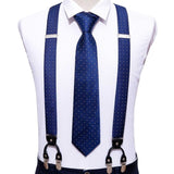 Bretelles à 6 Clip et Cravate en soie boutons de manchette pour hommes – | lasanderss.store