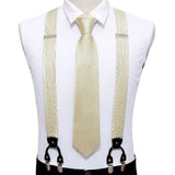 Bretelles à 6 Clip et Cravate en soie boutons de manchette pour hommes – | lasanderss.store