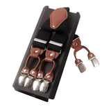Bretelles en cuir marron Vintage, 6 Clips – | lasanderss.store