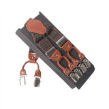 Bretelles en cuir marron Vintage, 6 Clips – | lasanderss.store