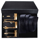 Ceinture noir cuir à boucle automatique – | lasanderss.store