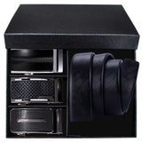 Ceinture noir cuir à boucle automatique – | lasanderss.store