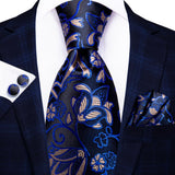 Cravate Bleu en soie pour hommes 3pcs – | lasanderss.store