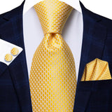 Cravate de luxe en soie or jaune pour hommes – | lasanderss.store