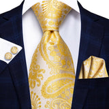 Cravate de luxe en soie or jaune pour hommes – | lasanderss.store