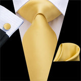 Cravate de luxe en soie or jaune pour hommes – | lasanderss.store