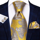 Cravate de luxe en soie or jaune pour hommes – | lasanderss.store