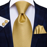 Cravate de luxe en soie or jaune pour hommes – | lasanderss.store