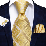 Cravate de luxe en soie or jaune pour hommes – | lasanderss.store
