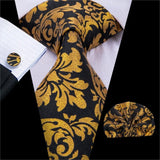 Cravate de luxe en soie or jaune pour hommes – | lasanderss.store