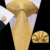 Cravate de luxe en soie or jaune pour hommes – | lasanderss.store