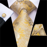 Cravate de luxe en soie or jaune pour hommes – | lasanderss.store