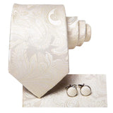 Cravate de mariage en soie avec épingle à col couleur Ivoire – | lasanderss.store