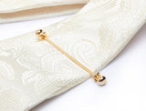 Cravate de mariage en soie avec épingle à col couleur Ivoire – | lasanderss.store