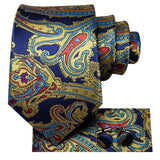 Cravate en soie Bleu Or pour hommes 3pcs – | lasanderss.store