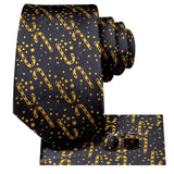 Cravate en soie noir dorée pour homme – | lasanderss.store