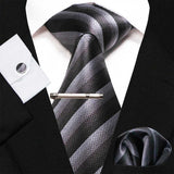 Cravate en soie rayée classique 4 Pcs pour homme – | lasanderss.store