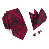 Cravate en soie Rouge pour hommes 3pcs – | lasanderss.store