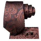 Cravate Marron ciré en soie pour hommes 3pcs – | lasanderss.store