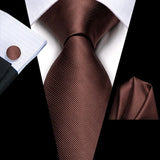 Cravate Marron en soie pour hommes 3pcs – | lasanderss.store