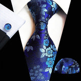 Cravates en soie motif Floral 8cm, assortie pochette carrée pour hommes – | lasanderss.store