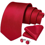 Cravates en soie rouge avec anneau broche pour homme – | lasanderss.store