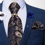 Ensemble Cravate Anneau Broche en Soie Pour Hommes – Accessoires | lasanderss.store