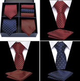 Ensemble de cravates en soie poche carré de luxe pour hommes 3 pcs – | lasanderss.store