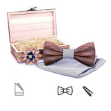 Ensemble Nœud papillon en bois et mouchoir de poche – | lasanderss.store