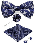 Ensemble Nœud Papillon Pré - Noué Broche Pochette Boutons - 4 Pièces Soie – Nœuds Papillon | lasanderss.store